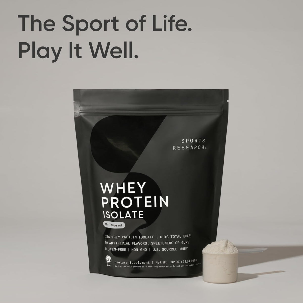 Authentic imported Sports Research muscle recovery protein powder