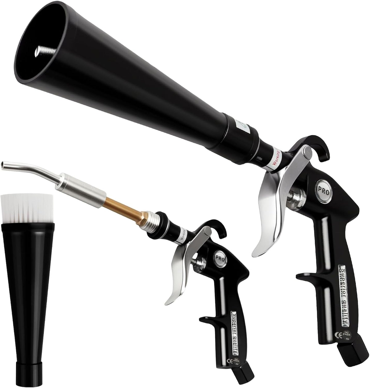 WSLFOKIDA Sakerplus Dry Tornado Car Cleaning Gun front view showing the premium high pressure nozzle.