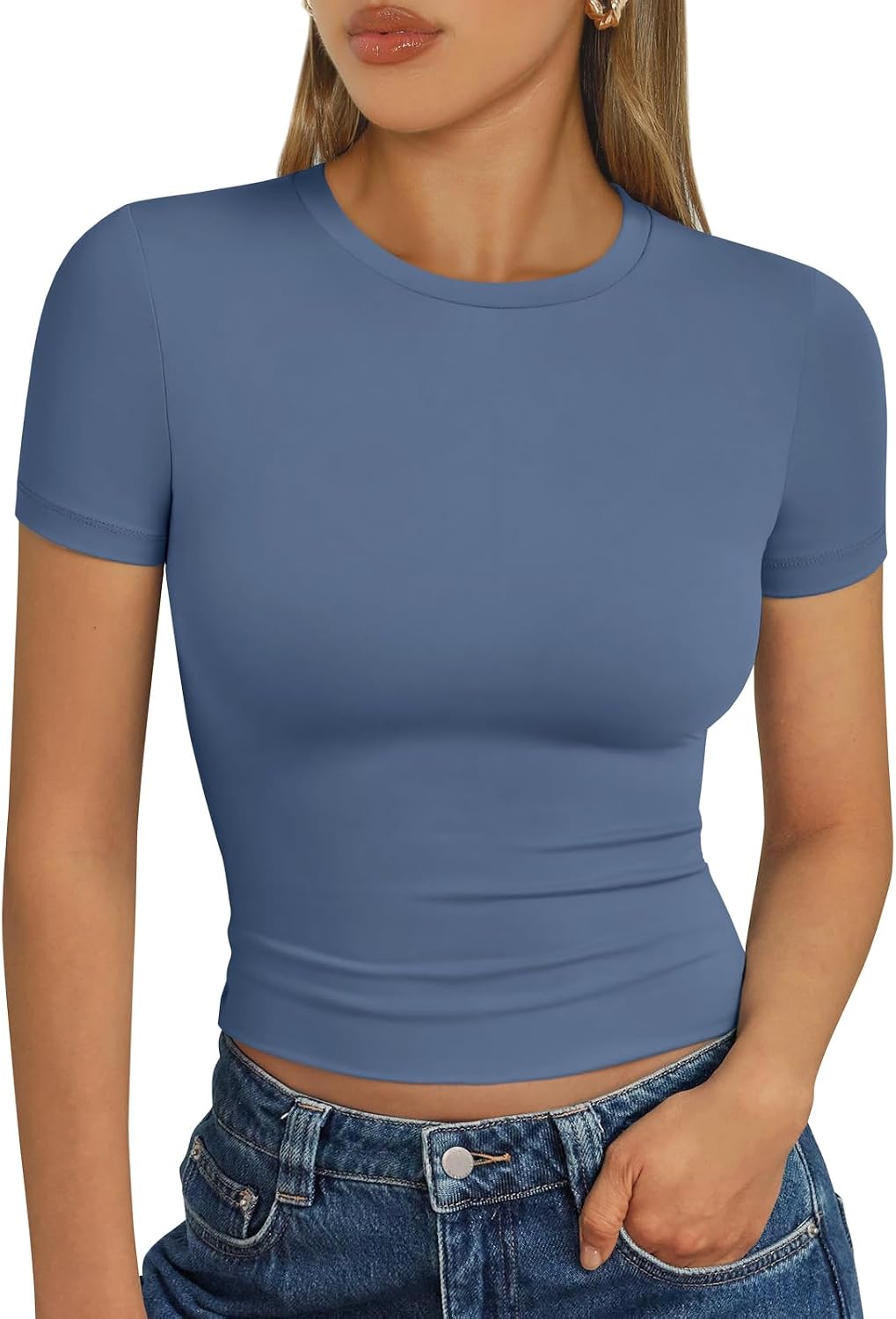 Trendy Queen Womens Short Sleeve T Shirt Buttery Soft Summer Tops Basic Tees - Image 13
