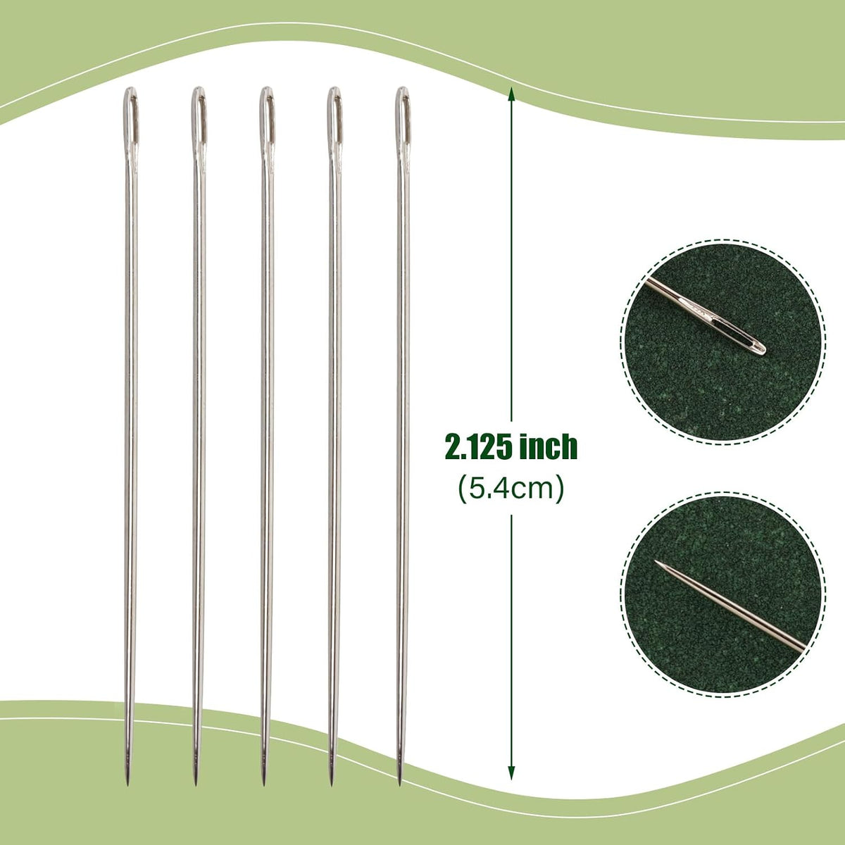 Lineco stainless steel needles showing slightly blunt points