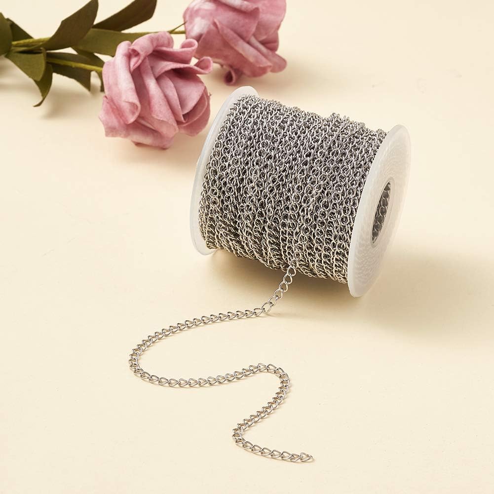 Finished DIY necklace design using stainless steel chain links