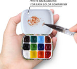 Qianshan 12-well empty watercolor palette open tin box