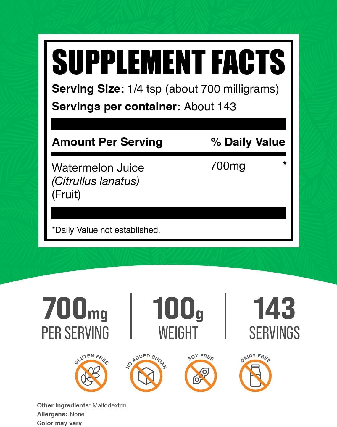 Close up of BulkSupplements watermelon fruit powder texture
