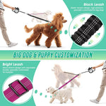 Double dog leash attachment with three hundred sixty degree swivel splitter.