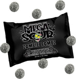 Barnetts Mega Sour Candy Zombie Bombz front view package showing extreme sour challenge branding
