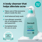 Derma B AC Control Body Wash texture and lather display