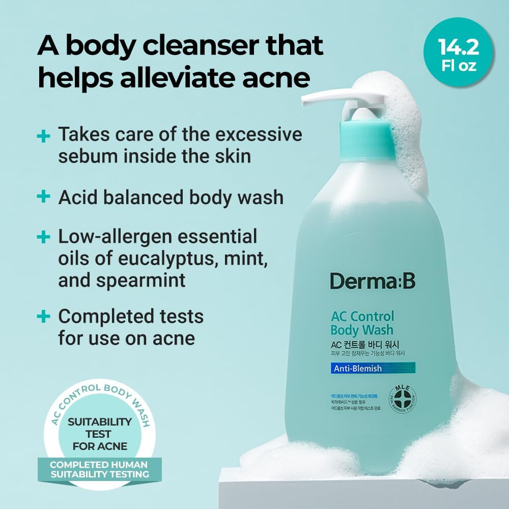Derma B AC Control Body Wash texture and lather display