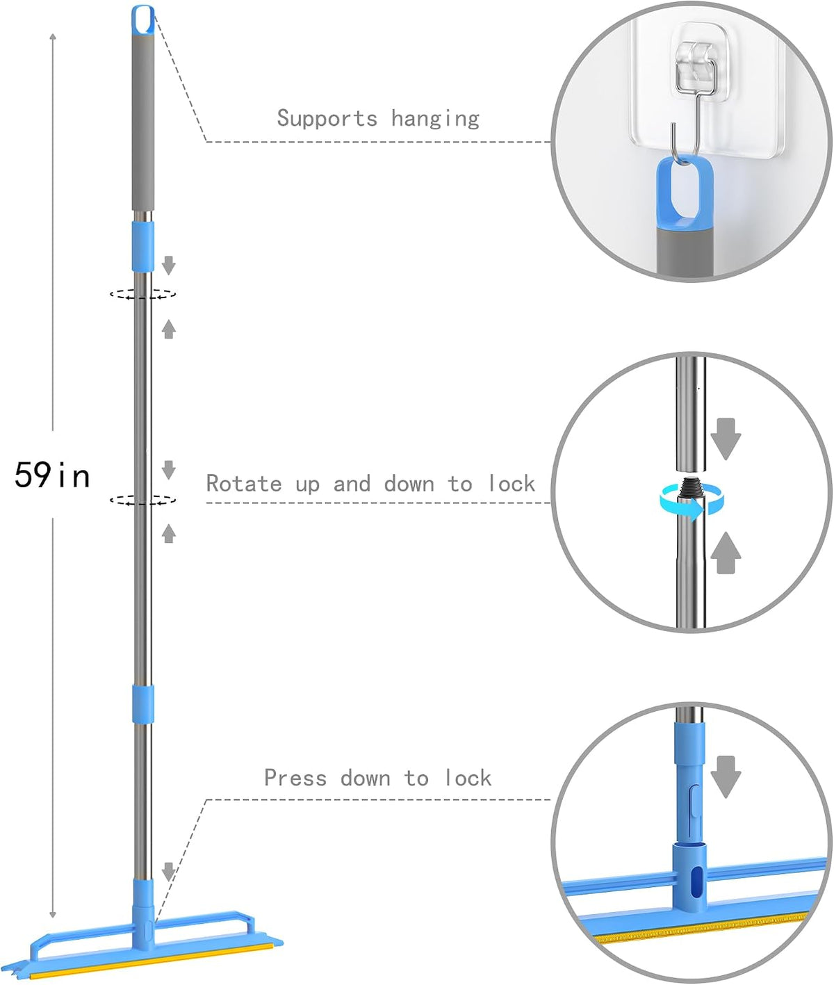 Three section assembly view of carpet hair remover
