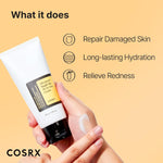 Texture shot of the clear slick gel-type daily repair moisturizer showing its lightweight consistency.