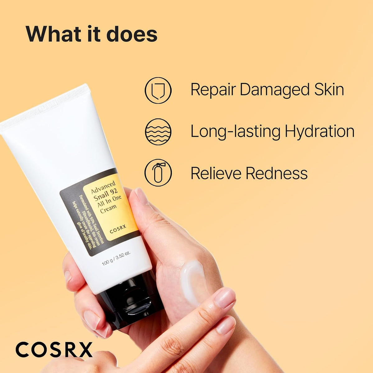 Texture shot of the clear slick gel-type daily repair moisturizer showing its lightweight consistency.