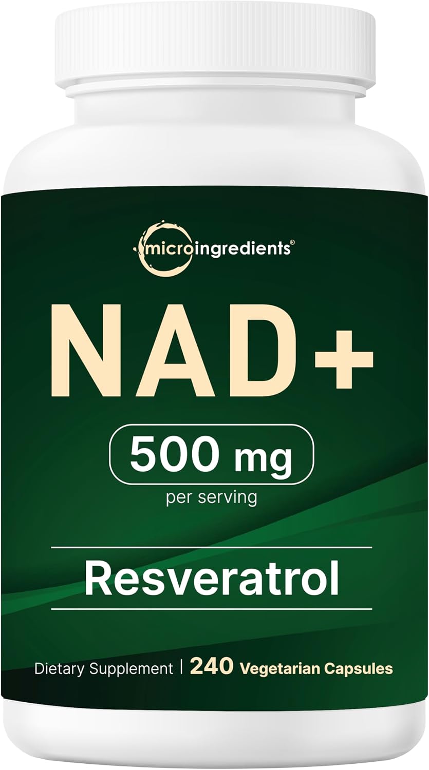 Micro Ingredients NAD Plus Resveratrol bottle front view supplement