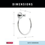 Dimensions preview of Delta 79746 polished chrome towel holder