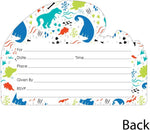 Big Dot of Happiness dinosaur birthday invitations with white envelopes