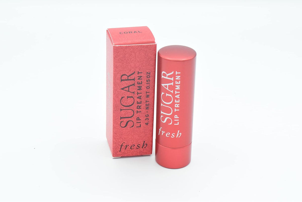 Fresh Sugar Lip Treatment Coral texture and shade swatch demonstration