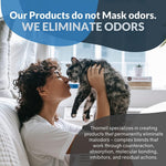 Non enzymatic cat deodorizer packaging back label with usage directions