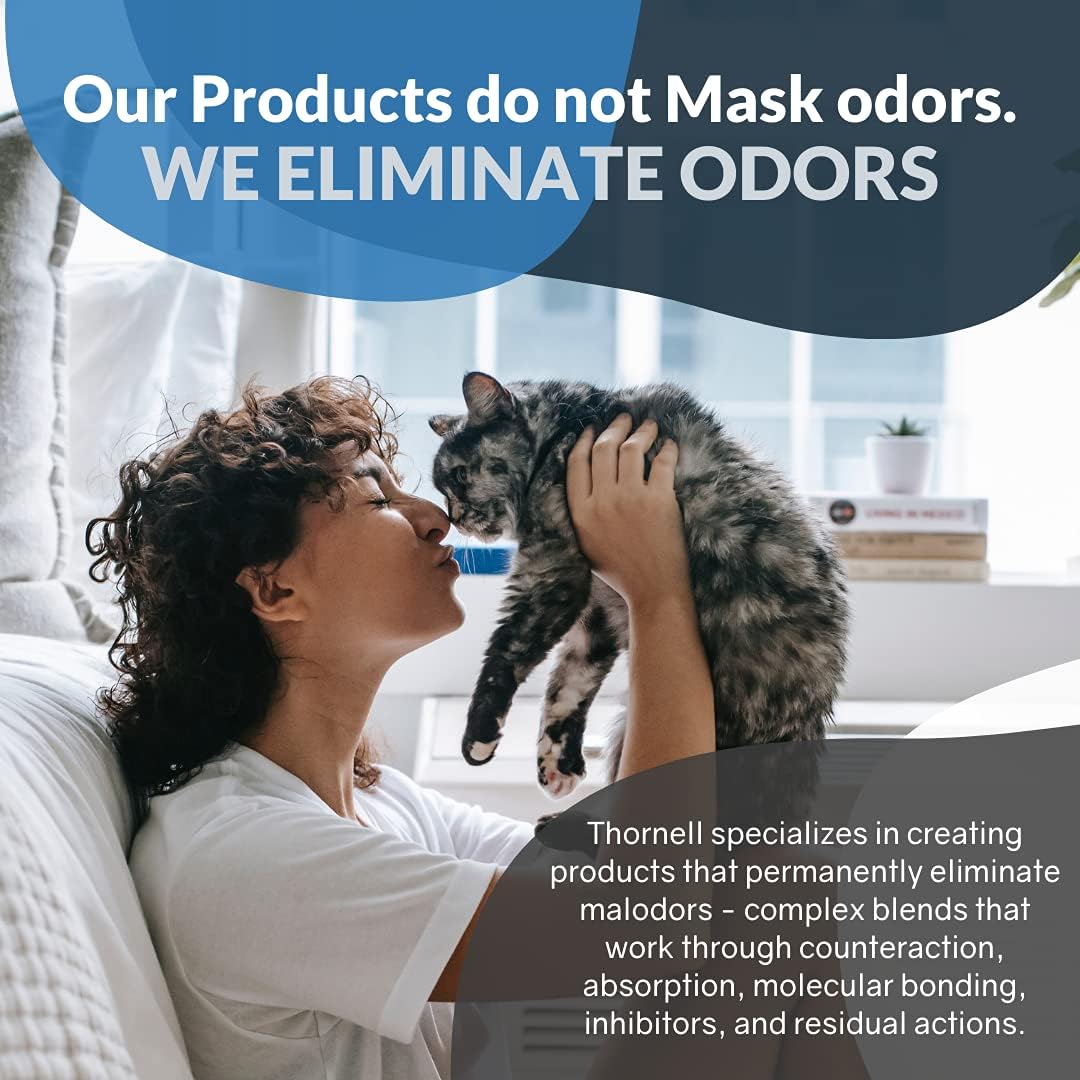 Non enzymatic cat deodorizer packaging back label with usage directions