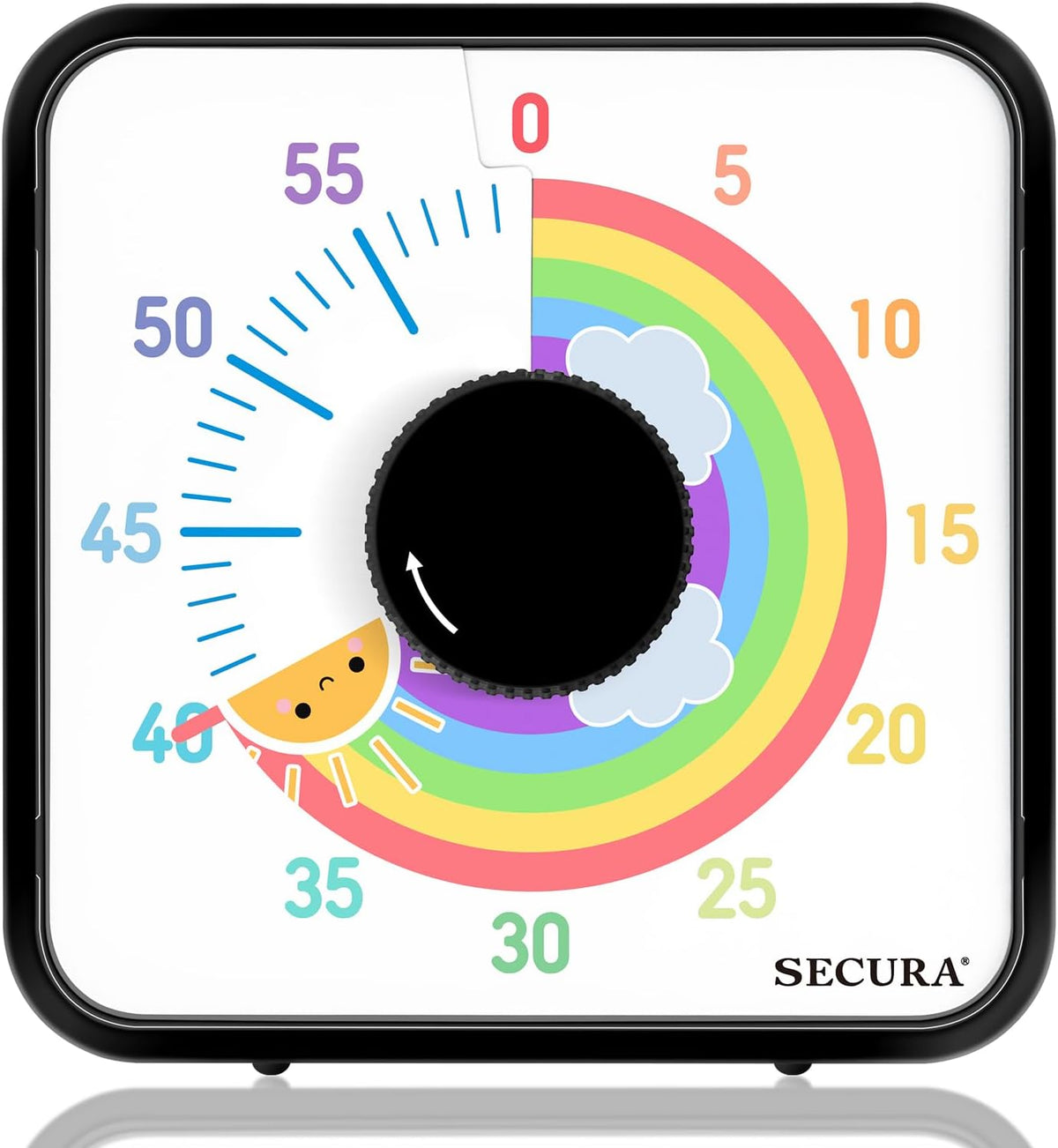 Secura 60-Minute Visual Timer, 7.5 Inch Magnetic Rainbow Countdown Timer for Classroom or Kitchen, Durable Mechanical Timer Clock with Magnetic Backing (Blue & Sun) - Image 11