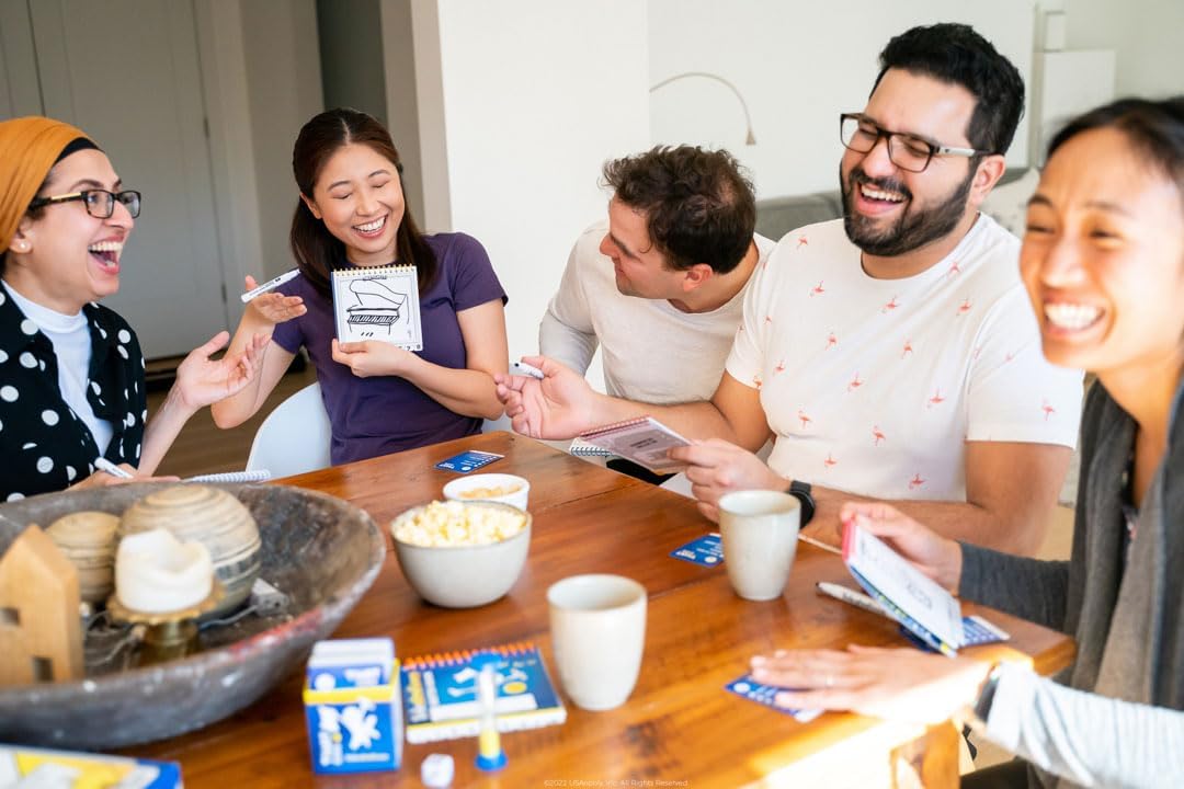 USAopoly Telestrations family game night setup lifestyle image