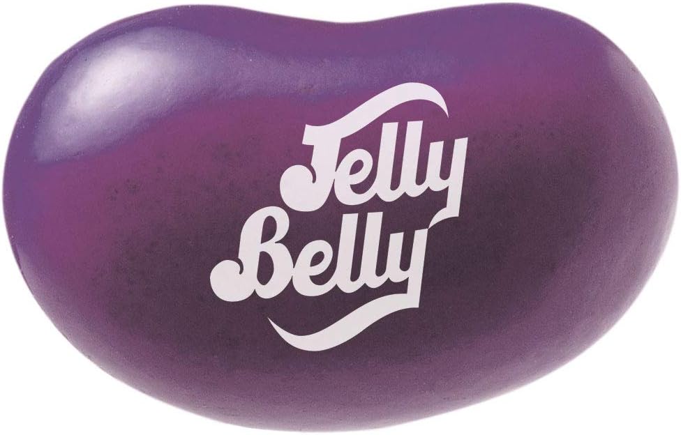 Authentic purple grape soda flavored gourmet candies spilling out of packaging
