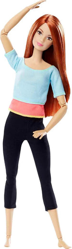 Barbie Made To Move Doll, Ultra-Posable, 22 Points To Bend, Black Leggings, Color-Blocked Top, Long Blond Hair - Image 10