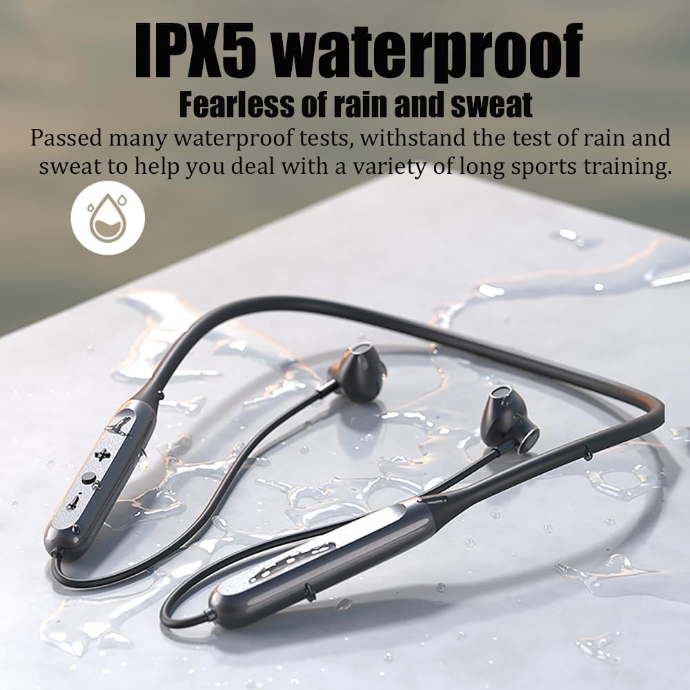 MOCANIO bluetooth headphones displaying magnetic clasp feature