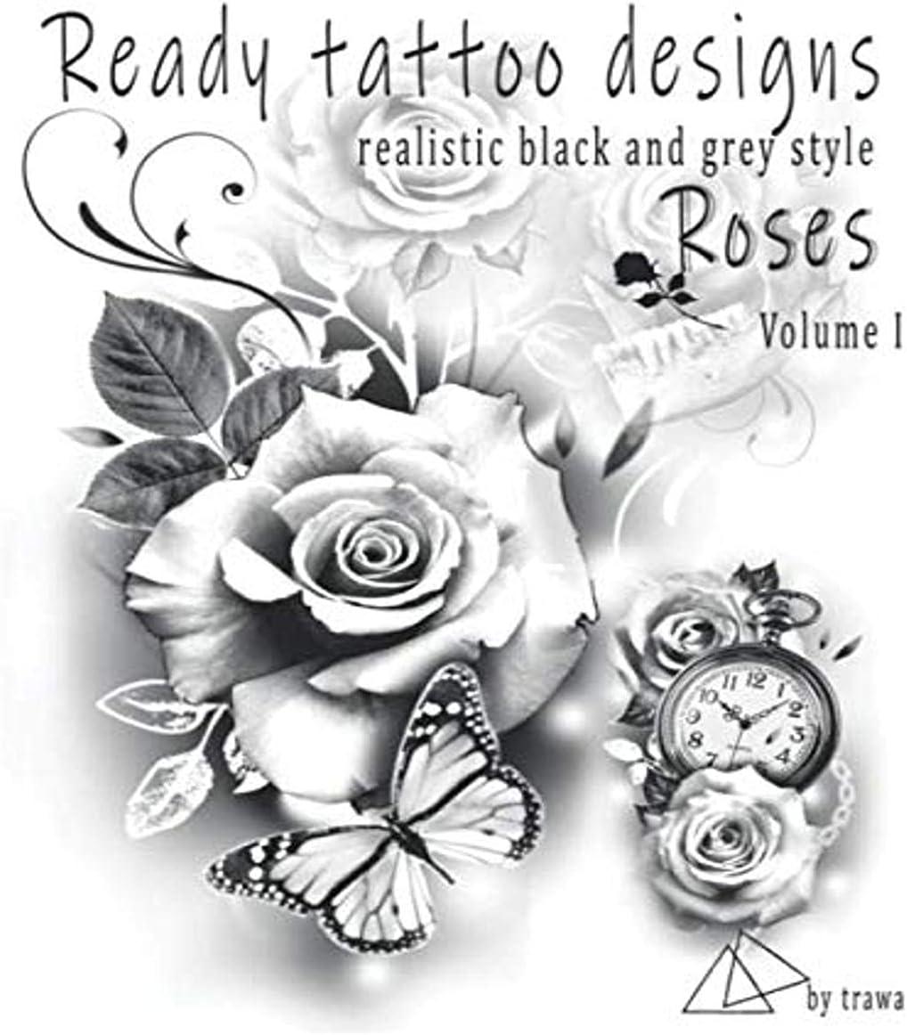 Ready tattoo designs Roses: Realistic black and grey tattoo designs (Tattoo ready designs) - Image 1