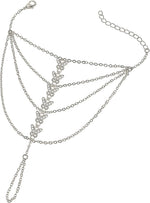 Suyi Finger Ring Bracelet Hand Harness Chain Bracelet Rhinestone Gifts for Women - Image 13