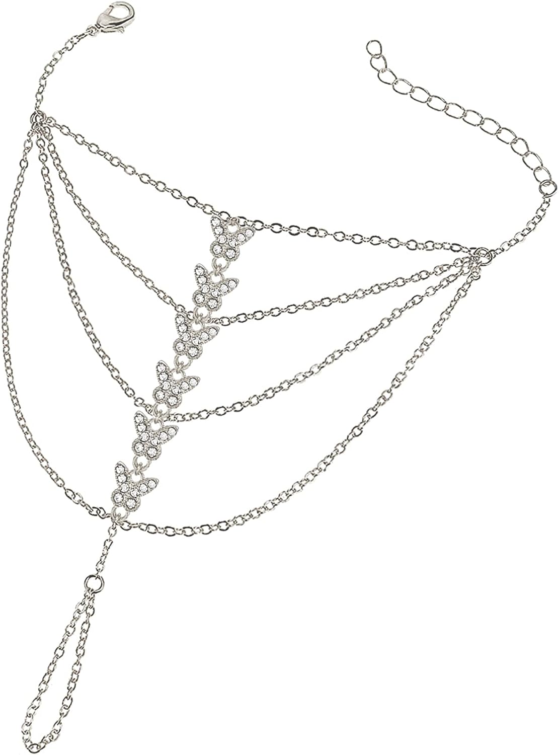 Suyi Finger Ring Bracelet Hand Harness Chain Bracelet Rhinestone Gifts for Women - Image 13