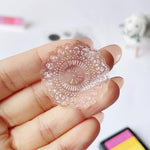 AHTOLS decorative floral leaf motif transparent stamp detail