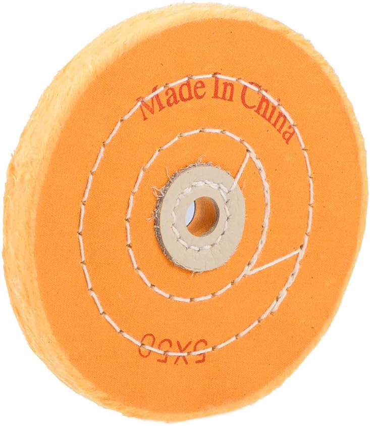 Uxcell cotton buffing wheel front view for bench grinders