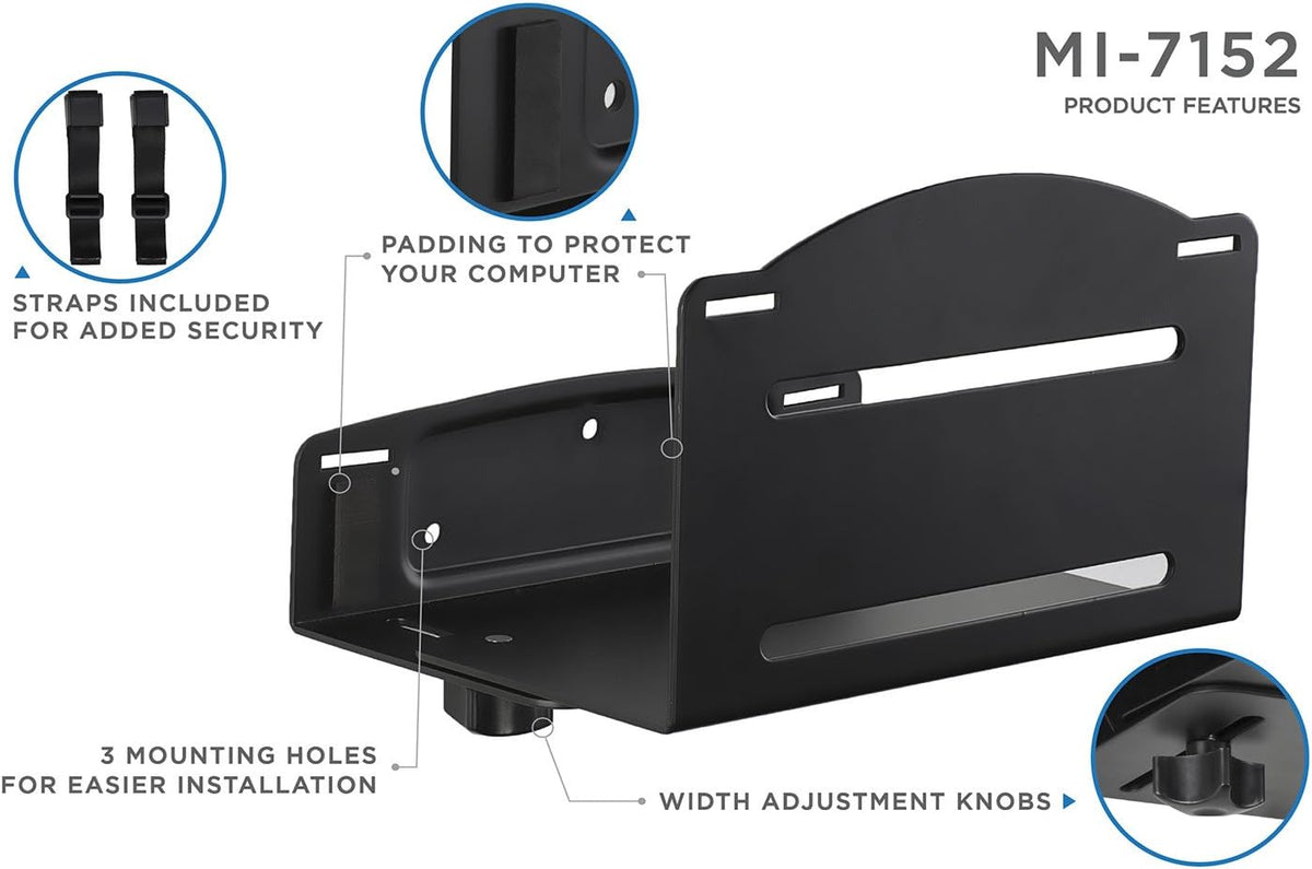 Mount-It! desktop computer tower stand black finish