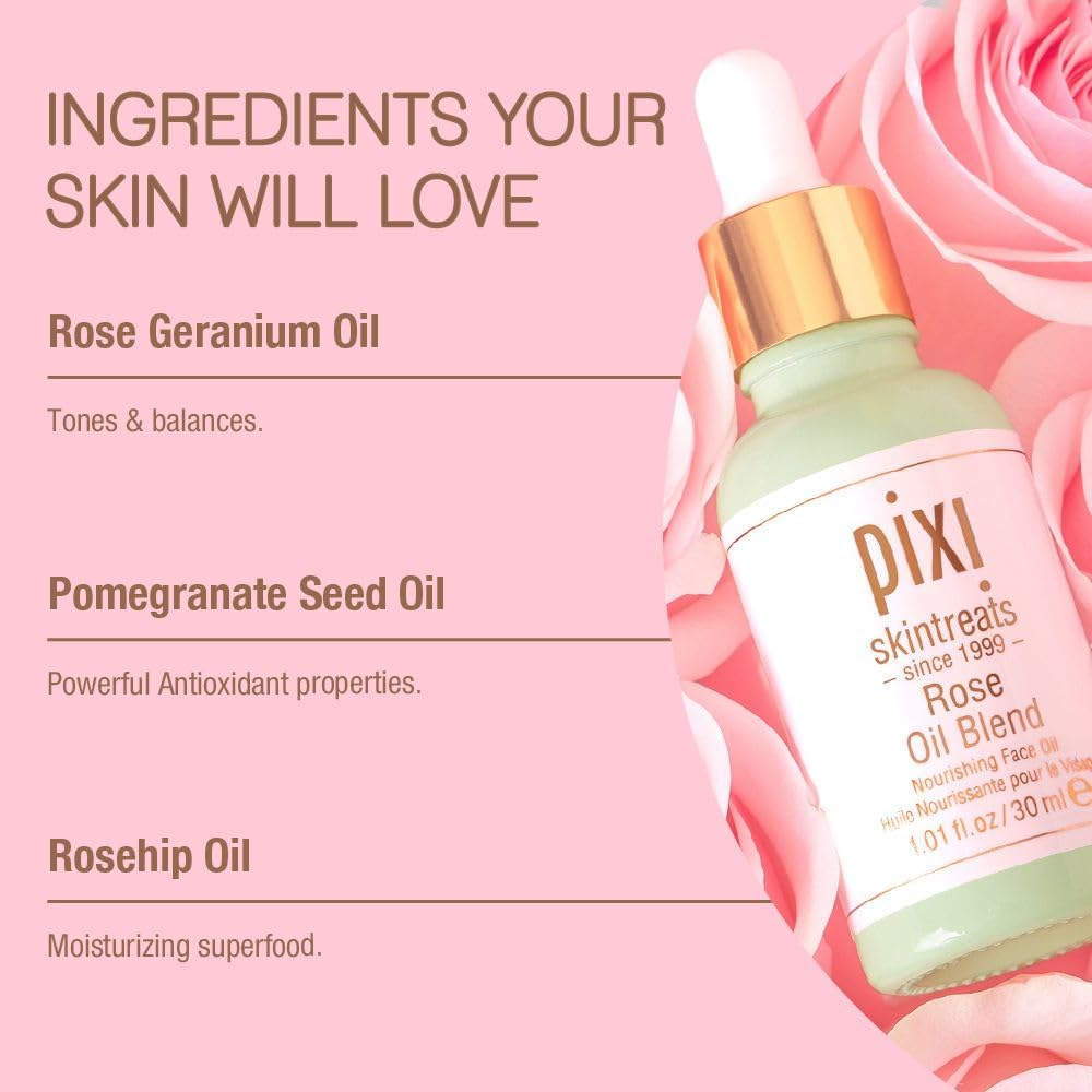 Texture of Pixi Beauty Rose Oil Blend on skin