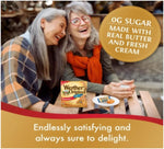 Werther's Original imported hard candies poured out showing rich golden texture.