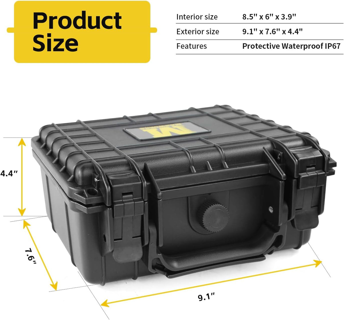 MaxWorks IP67 rugged case open showing customizable foam interior