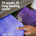 Pouring premium American imported fabric freshener beads into a washing machine drawer.
