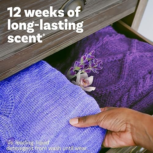 Pouring premium American imported fabric freshener beads into a washing machine drawer.