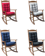 Mrisata Rocking Chair Cushion placed on an outdoor garden bench
