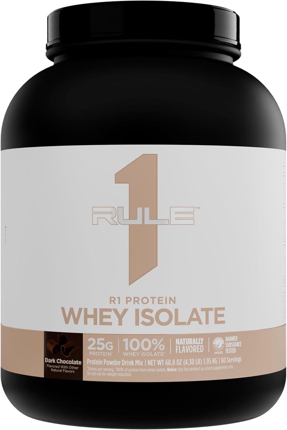 Rule 1 Naturally Flavored R1 Protein Whey Isolate, Dark Chocolate, 24 Serv | 25g of Protein Exclusively from Whey Isolates and Hydrolysate isolates for Workout Recovery and anytime use - Image 11