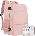 Sinaliy travel backpack for women front view in pink