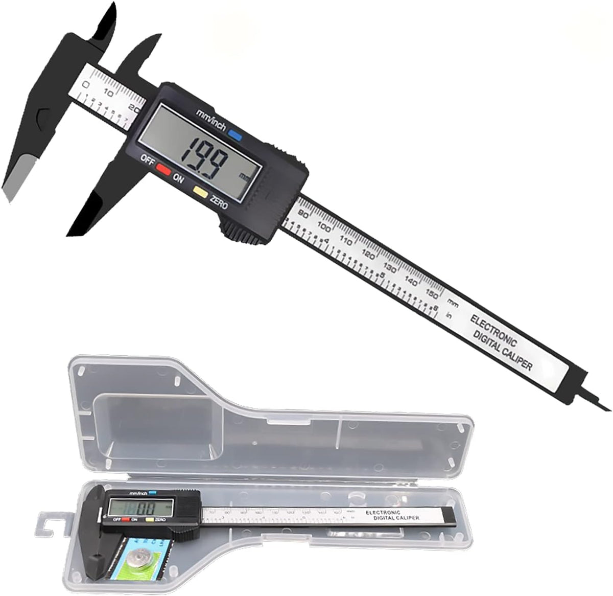 Simhevn digital caliper depth gauge measurement mode