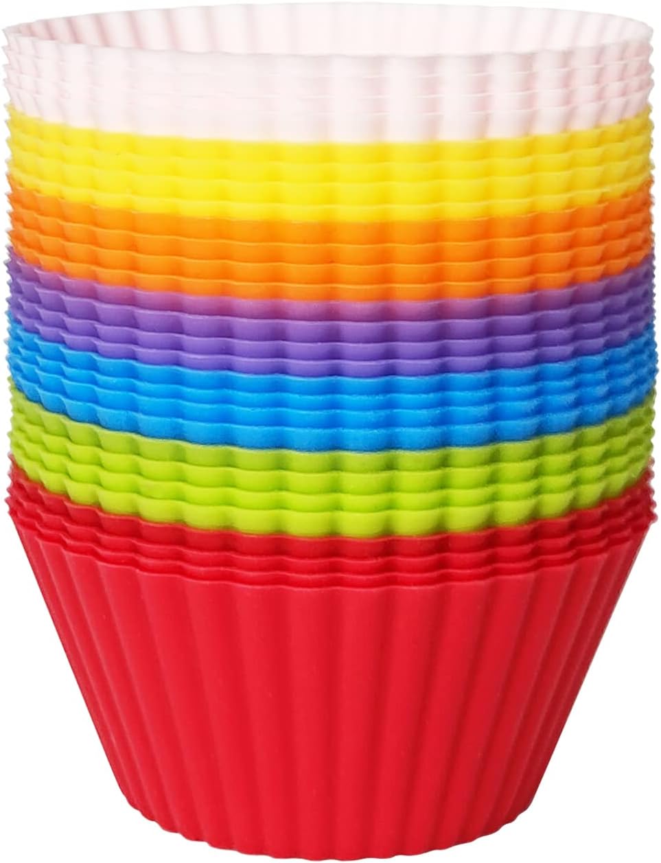 YOLCAR 28 pack silicone baking cups front view