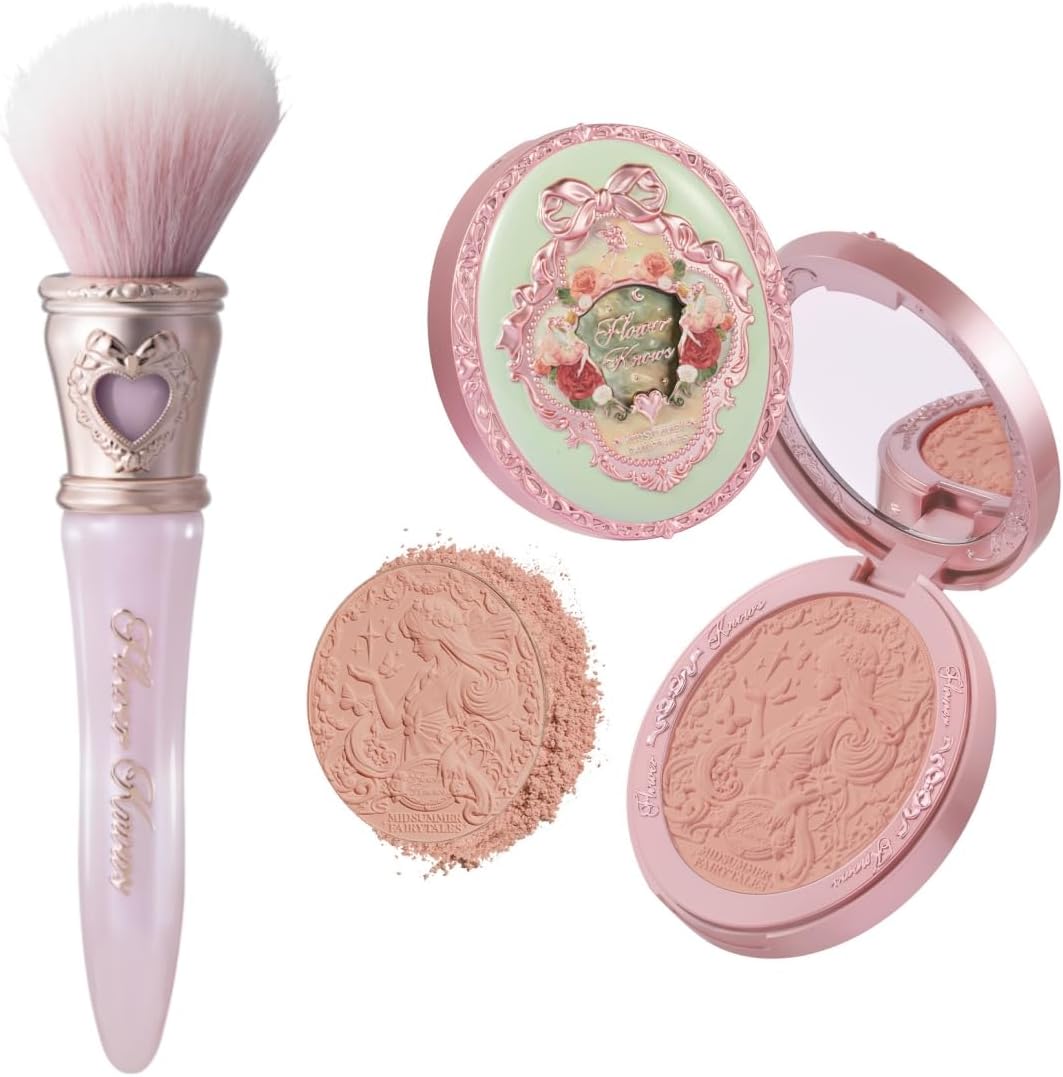 Flower Knows Midsummer Fairytales Velvet Embossed Blush+Bunny Garden Blush Brush - Image 1