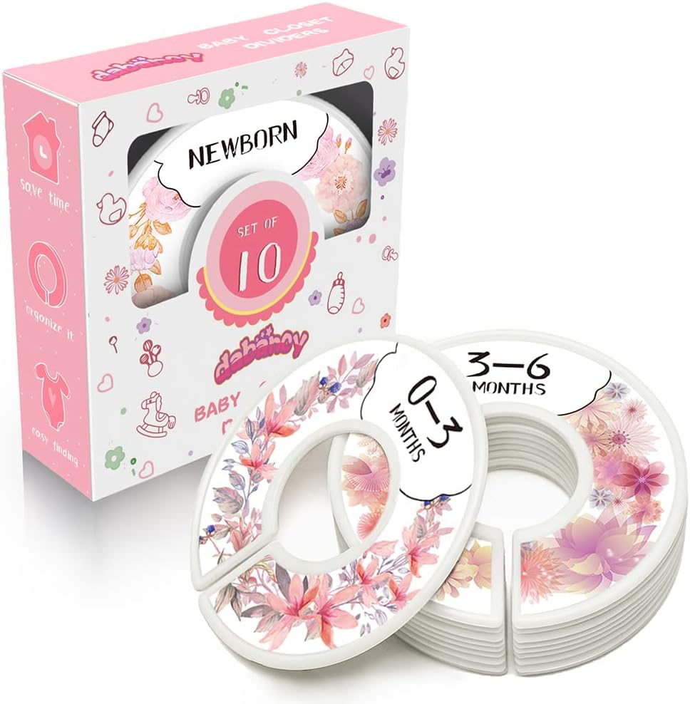 Dabancy baby closet size dividers floral design front view