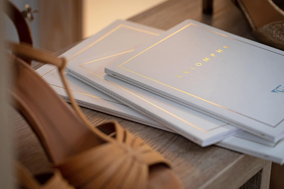 Back cover and gold marking details of Clairefontaine Triomphe notebook