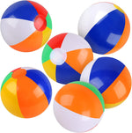 Rindion 6 pack beach balls front view showcasing the classic rainbow colored design.
