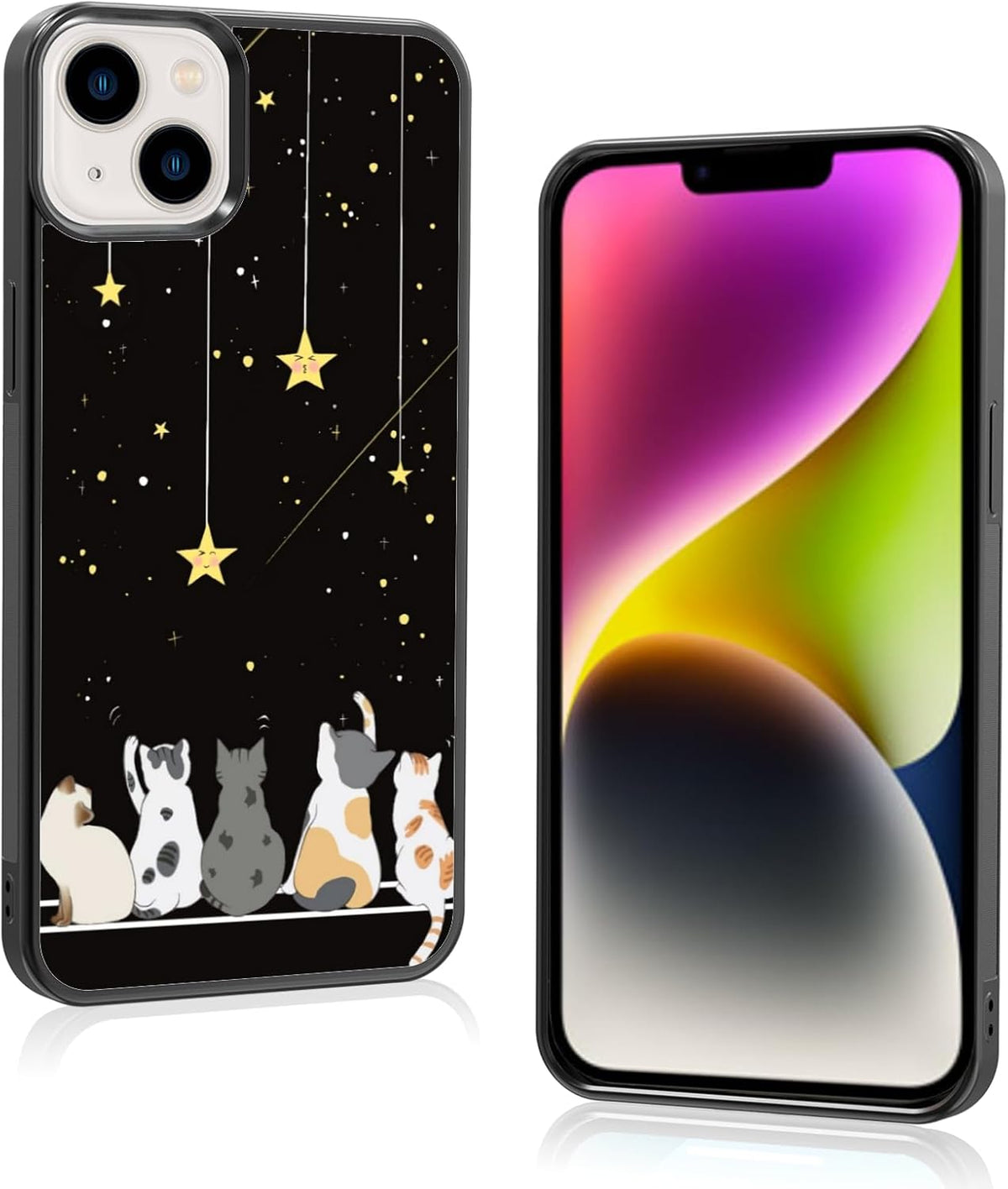 Onemiliayears Black Cute Cat iPhone Case packaging and display