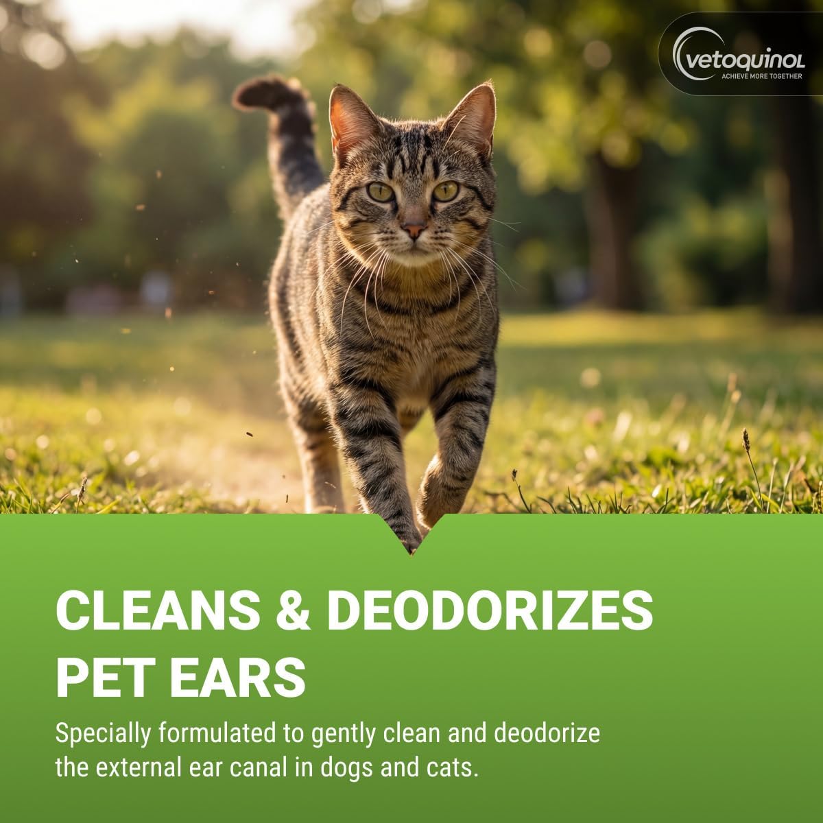 Vetoquinol pet ear cleaner bottle label details