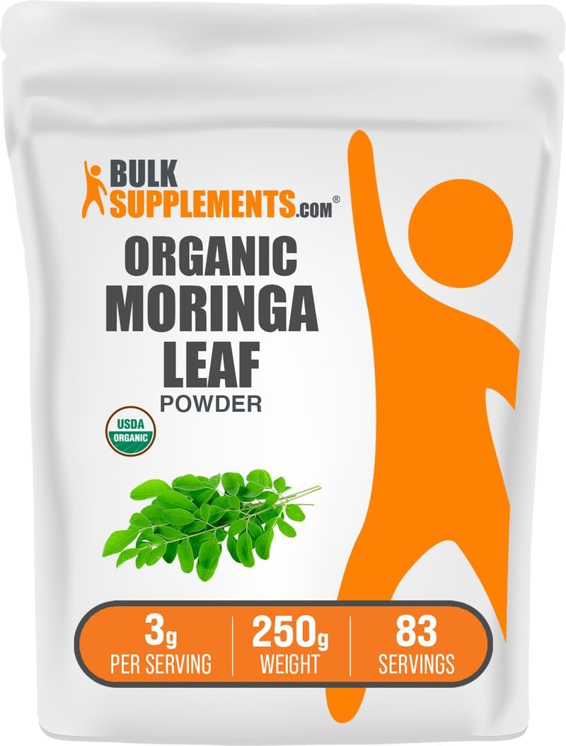 BulkSupplements Organic Moringa Leaf Powder back of pack ingredient statement