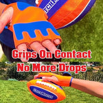 Funwares GripZone Epic Catch waterproof football close up highlighting the durable machine-stitched fabric panels