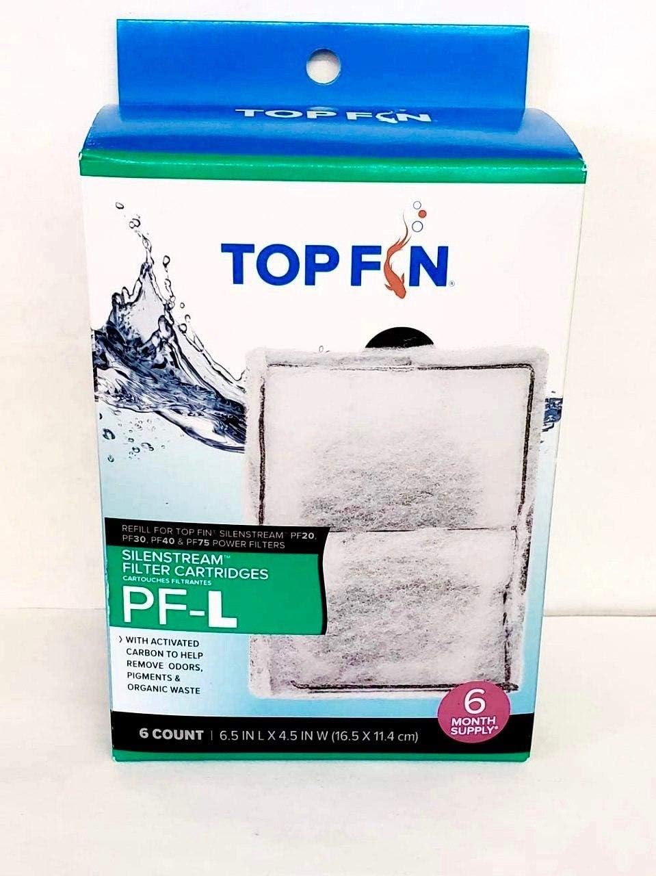 Top Fin Silenstream Large PF-L Filter Cartridges 6 Count retail box front view